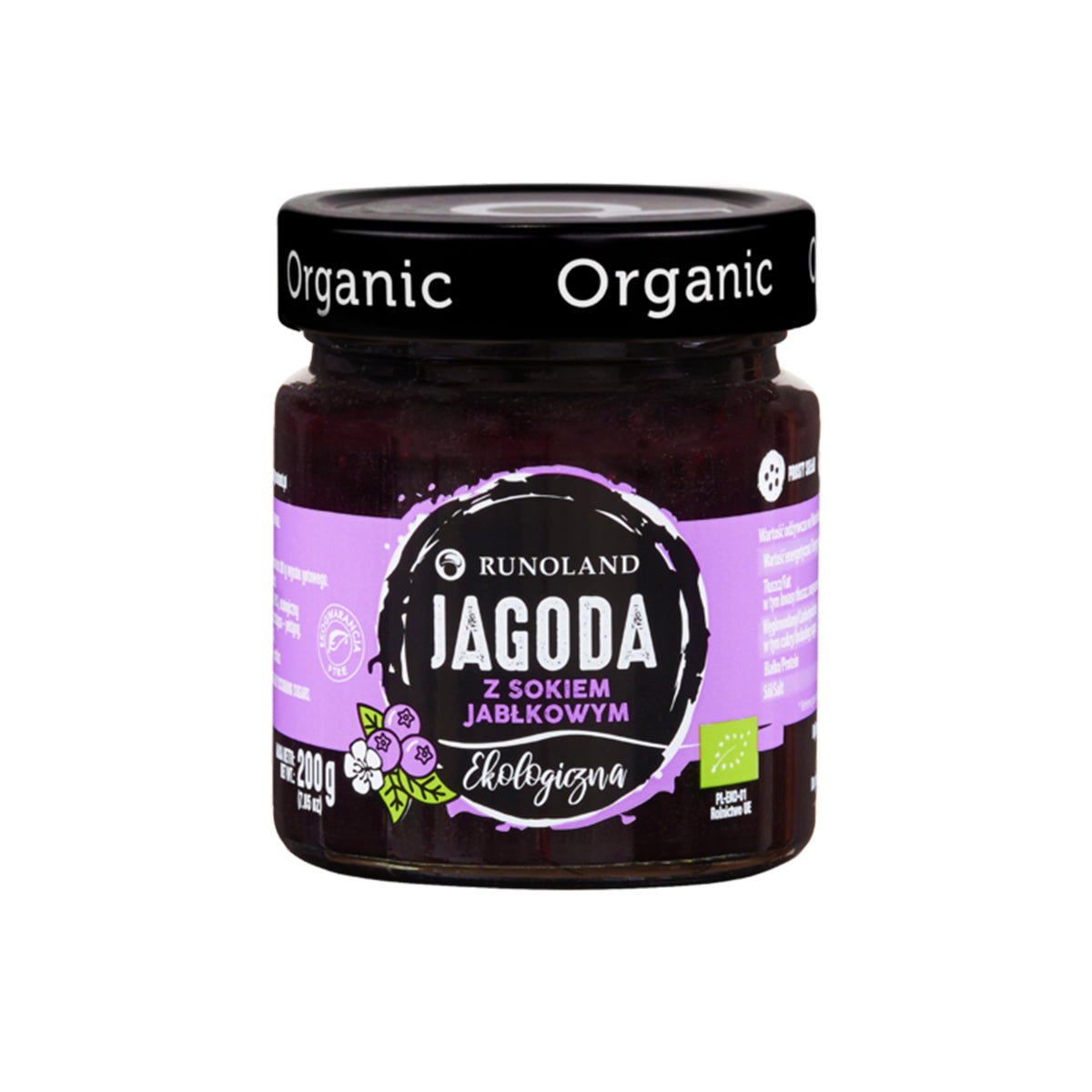 Kékáfonya dzsem - almalével édesítve - bio - 200g