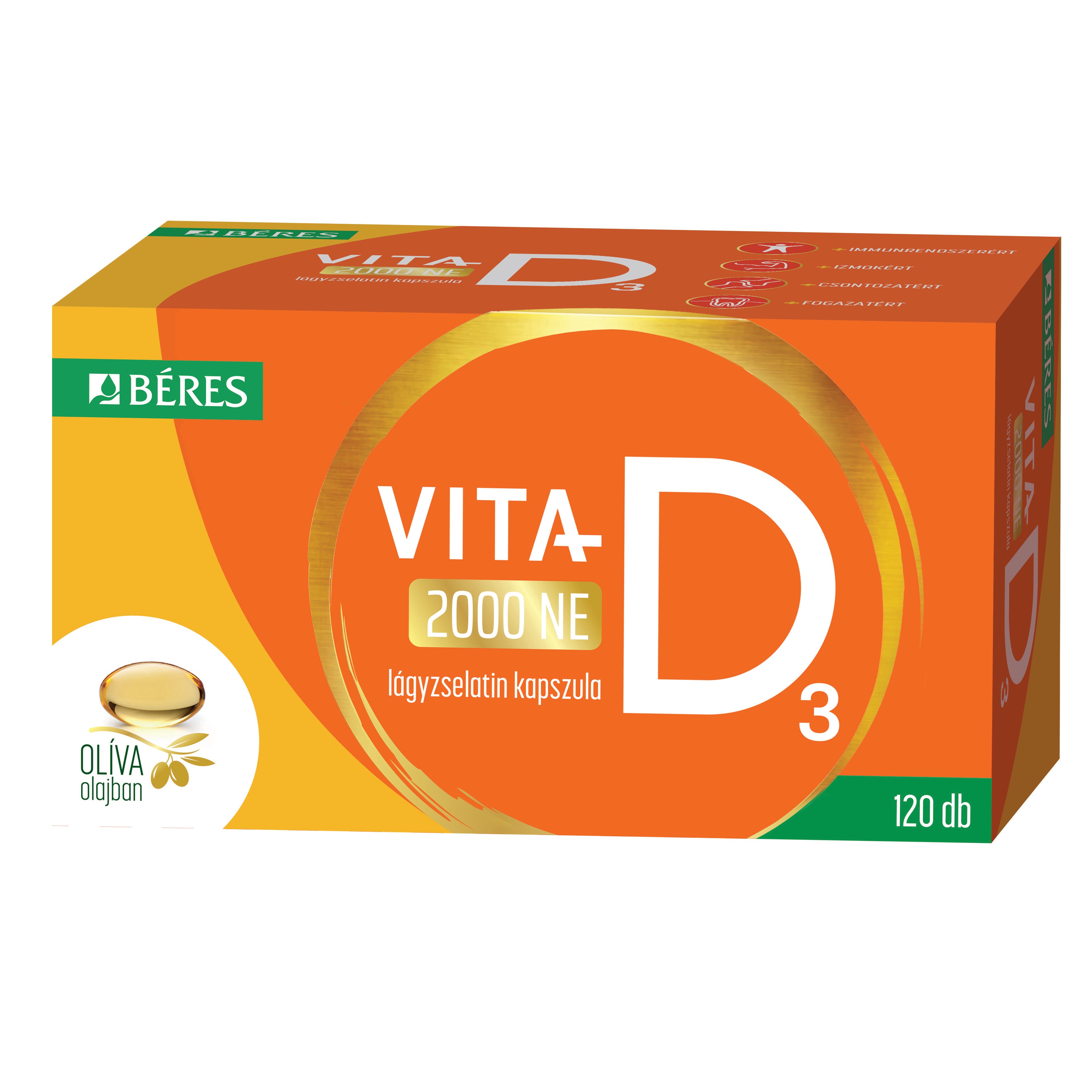 Béres Vita-D3 2000NE lágyzselatin kapsz. - 120db