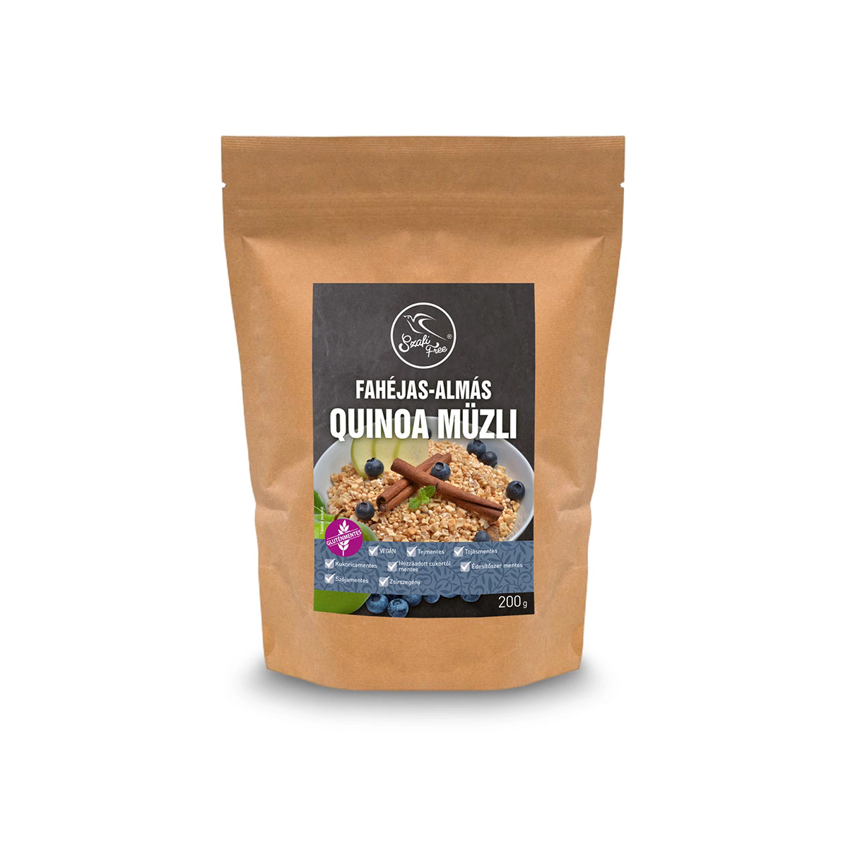 Szafi Free fahéjas-almás quinoa müzli - gluténmentes - 200g