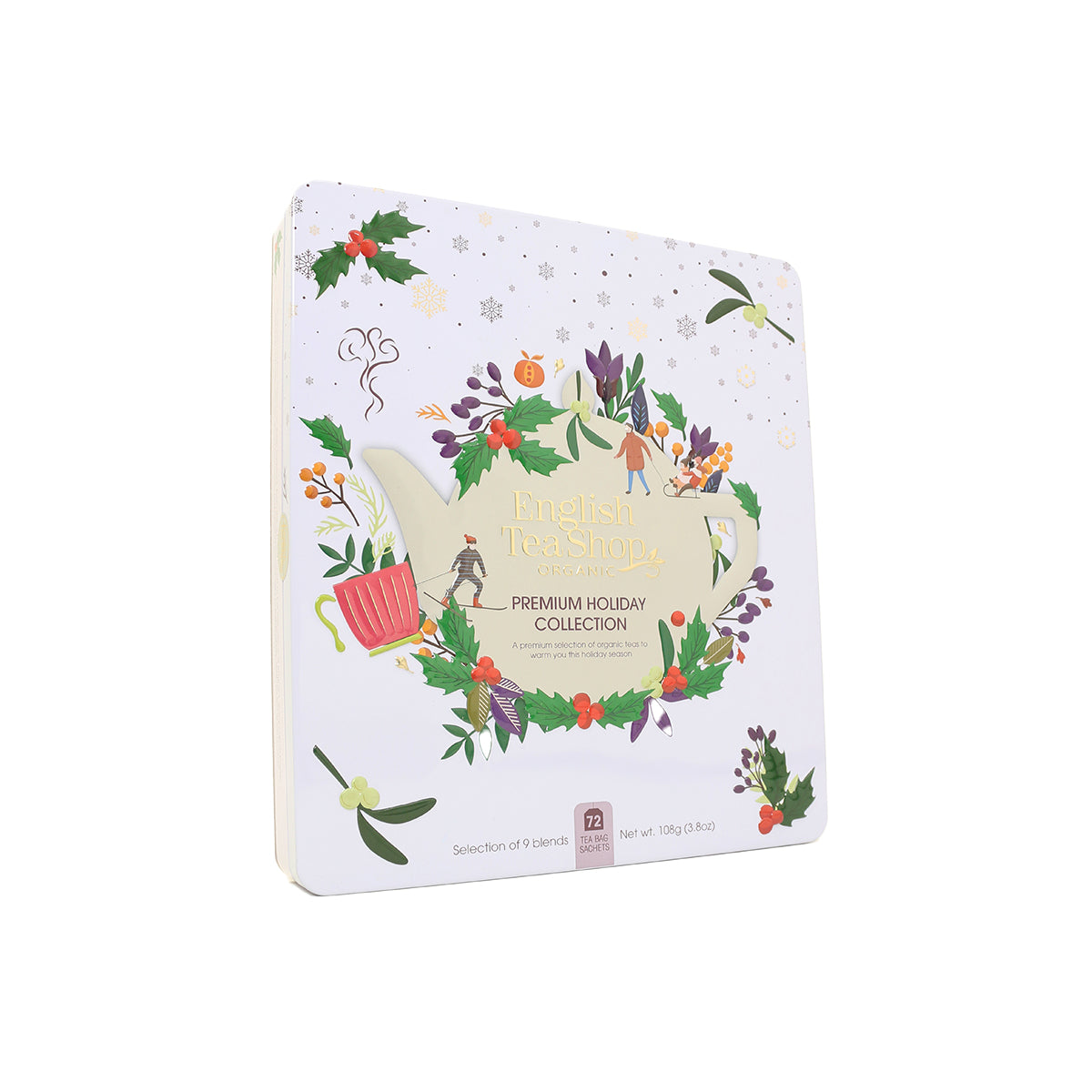 Festive white design premium organic tea selection - 8 pcs