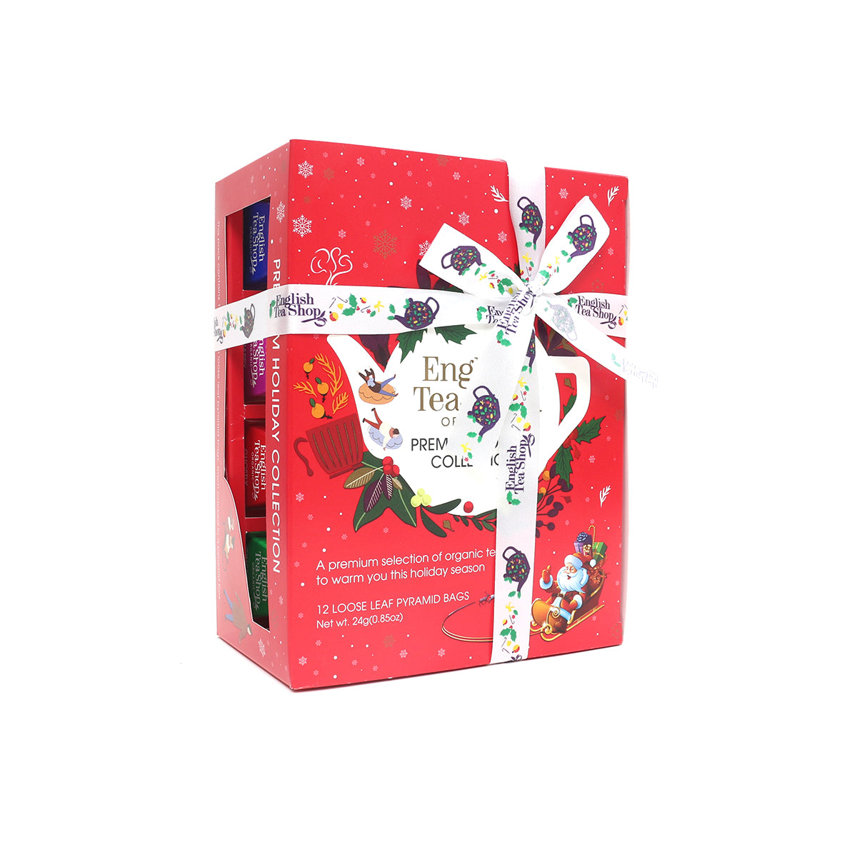 Karácsonyi teaválogatás bio - piros mikulás - 12db