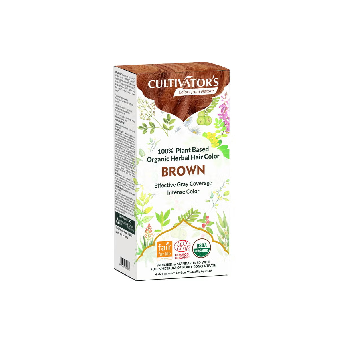 Cultivators bio növényi hajfesték barna - 100g