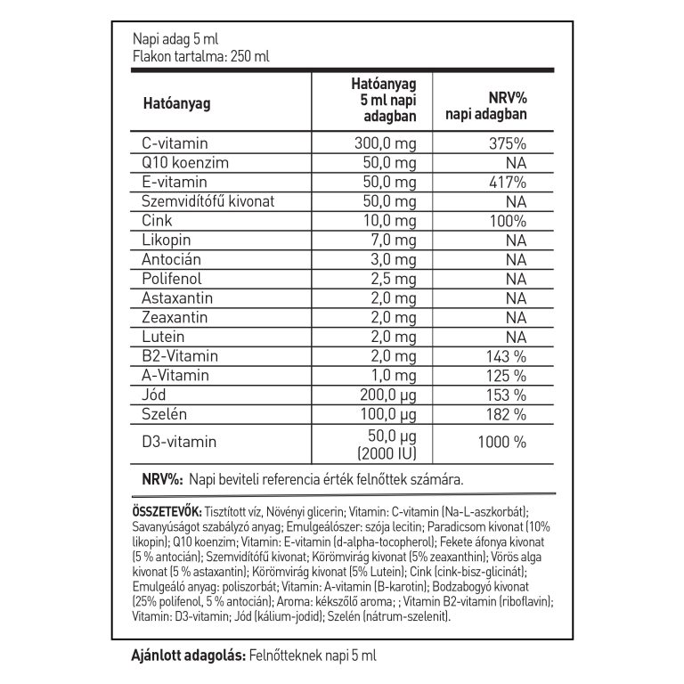 LipoCell Vision liposzómás étrend-kiegészítő - 250ml
