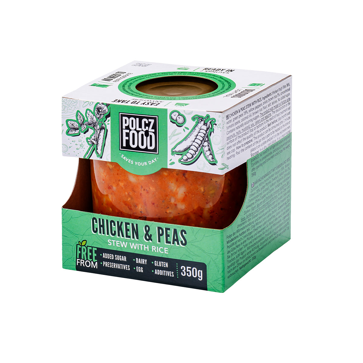 Zöldborsós csirke rizzsel - 350g