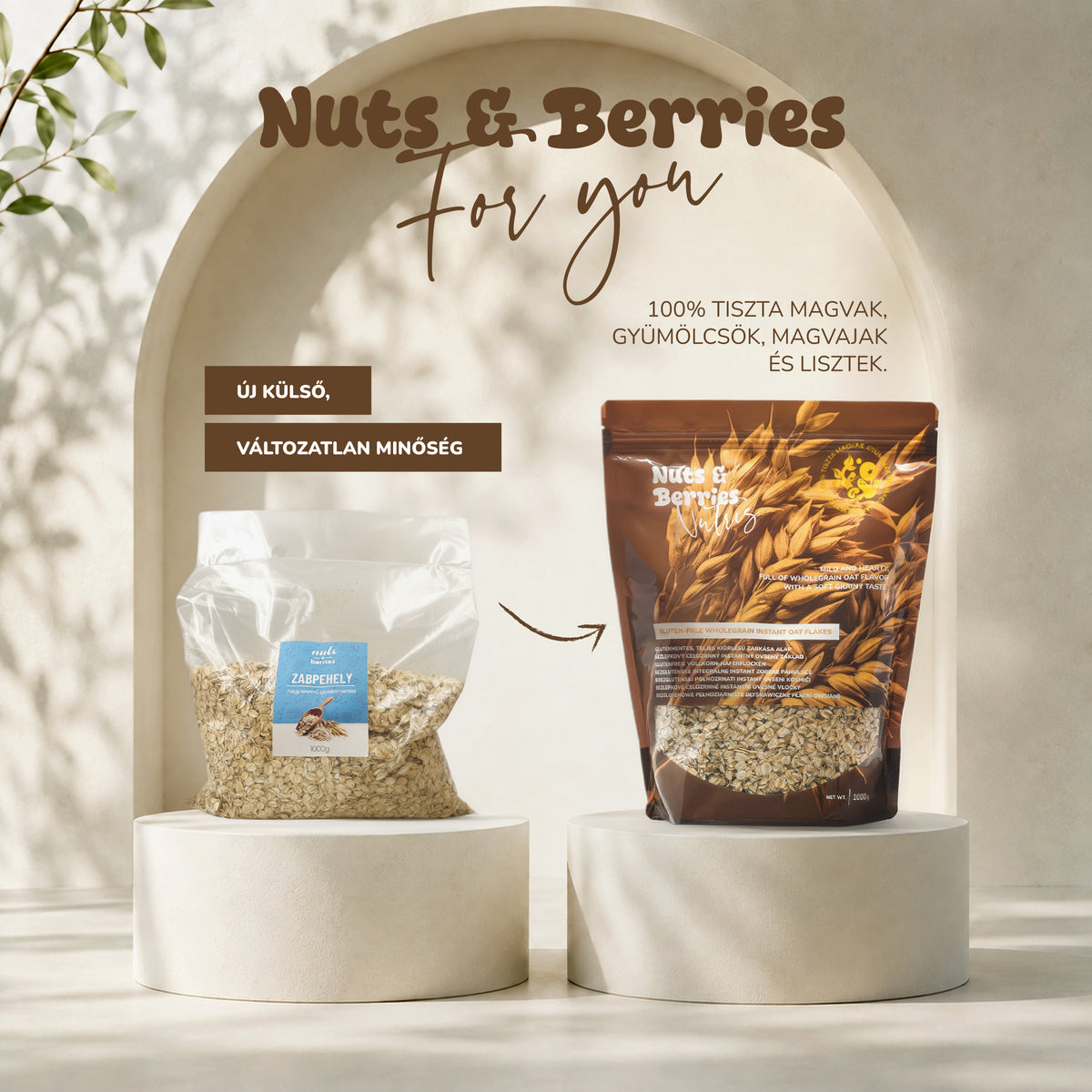 Gluten-free, whole-grain oat porridge base - 1000g