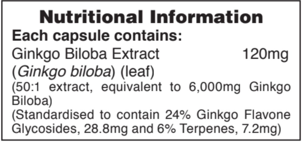 Ginkgo Biloba 120mg - 30db