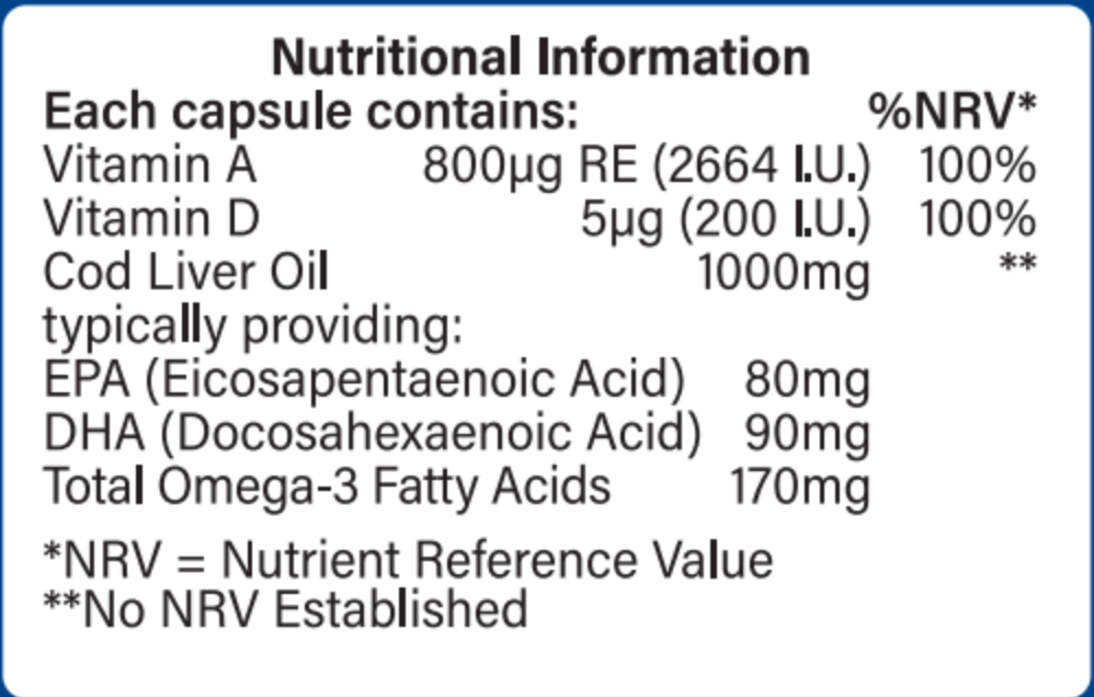 Csukamájolaj 1000mg - 60db