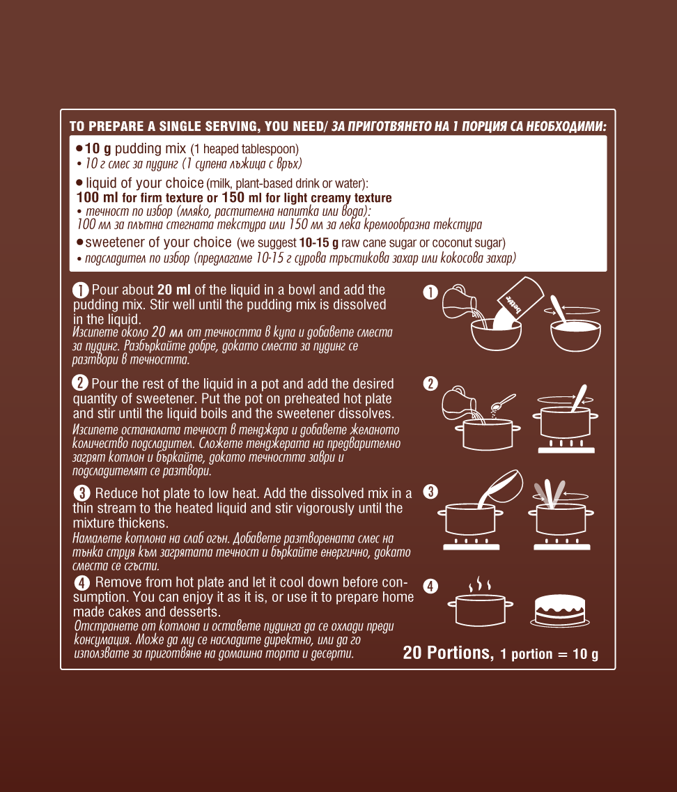 Csokis pudingpor - bio - 200g