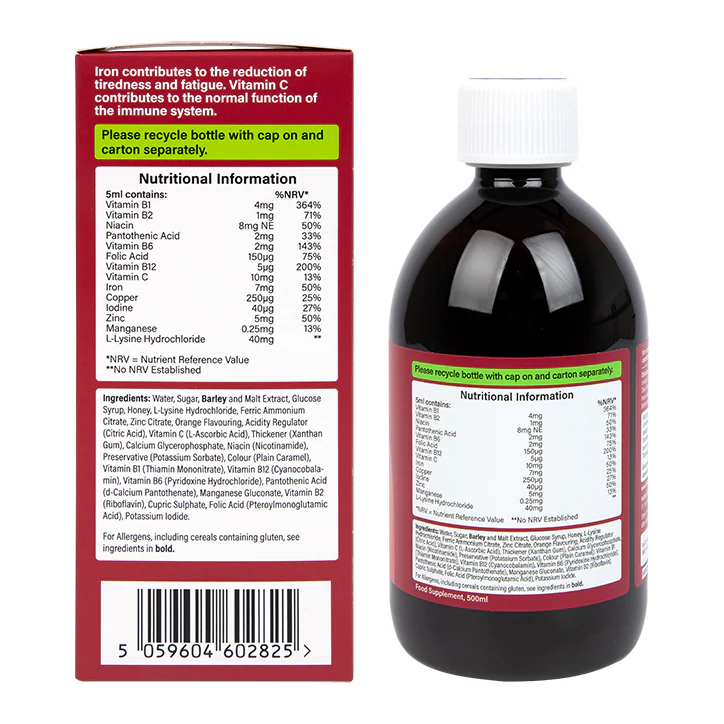 Vas,B-vitaminokkal, ásványi anyagokkal és C-vitaminnal szirup - 500ml