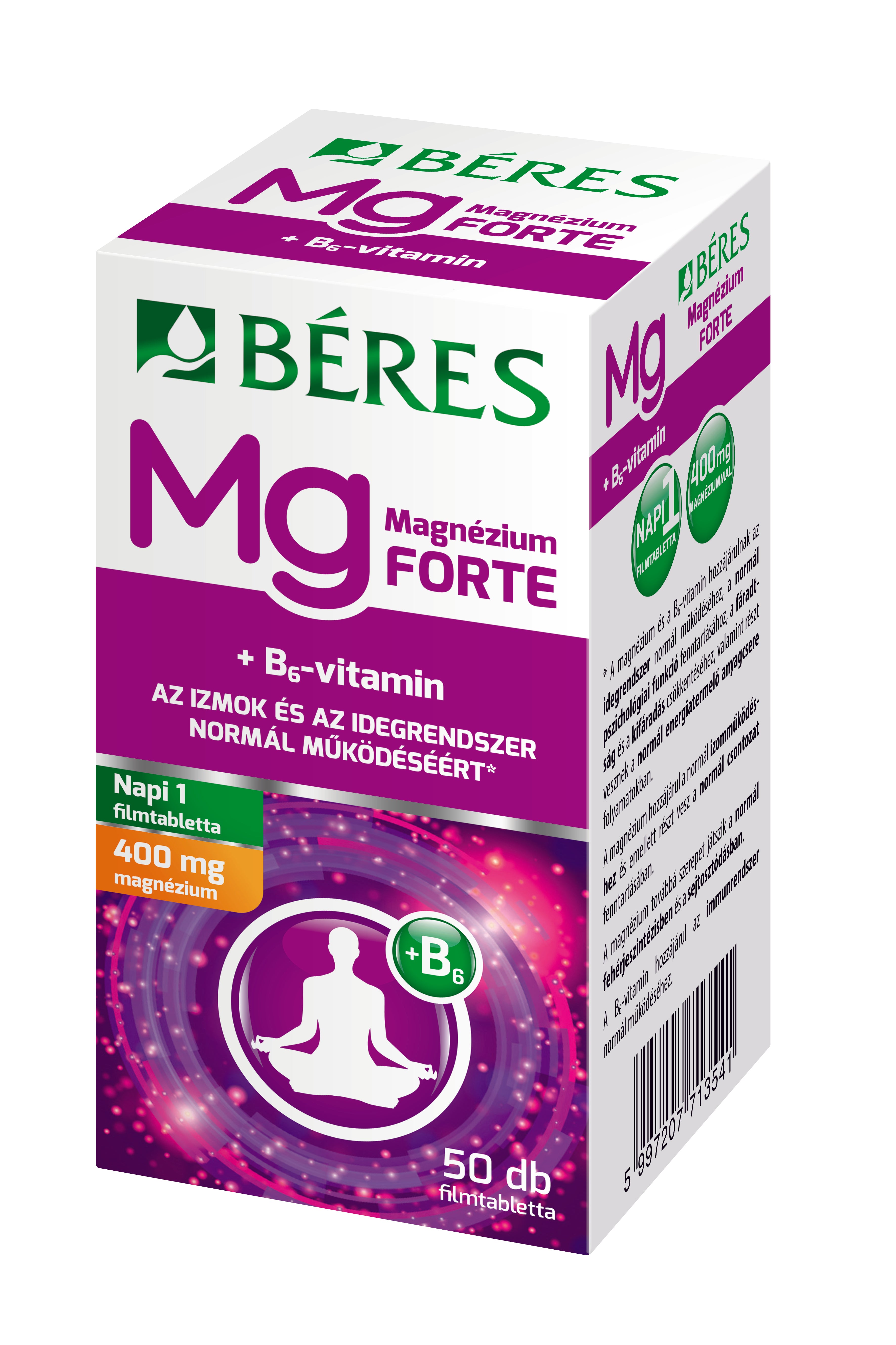 Béres Magnézium 400mg+B6 -vitamin Forte - 50db