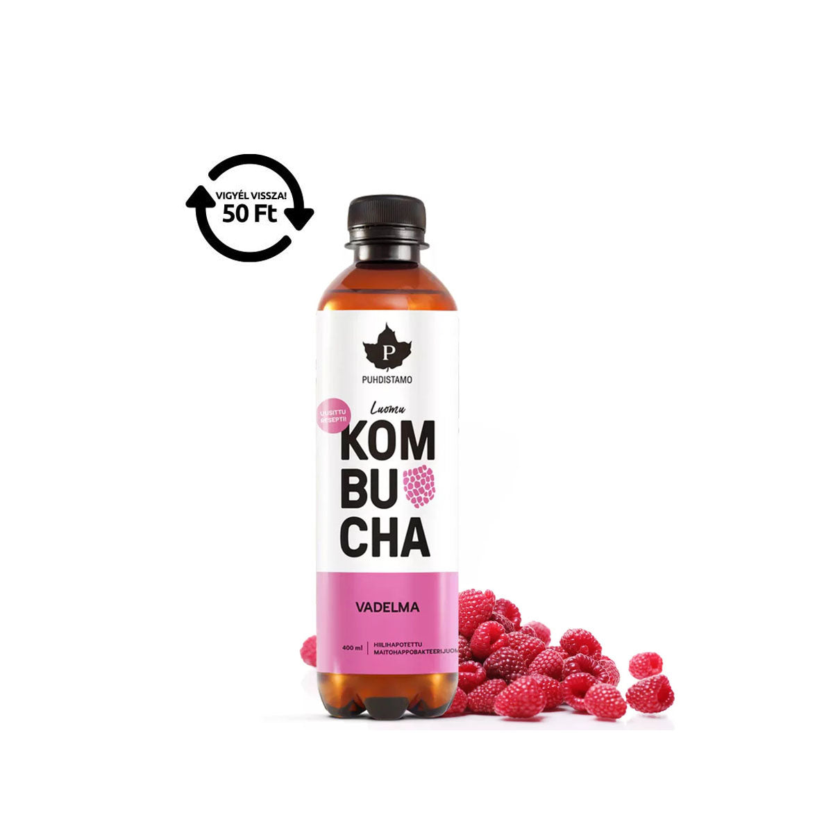 Kombucha Málna ízű - 400 ml DRS