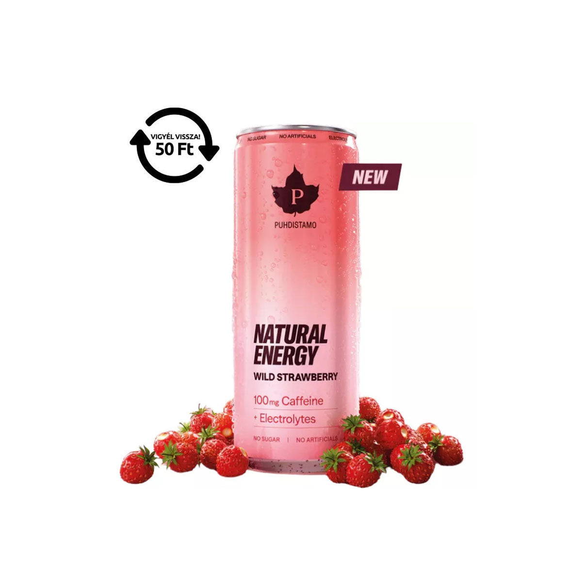 Természetes Energiaital Eper - 330ml DRS