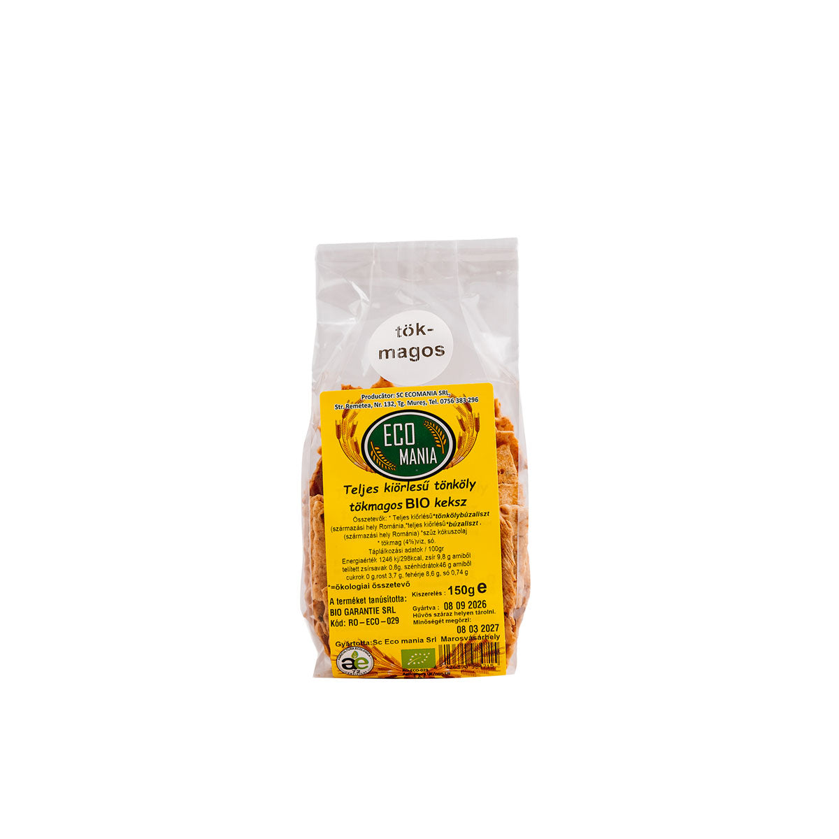 ECO Mania Telj. K.Tönk.Bio Keksz tökmagos - 150g