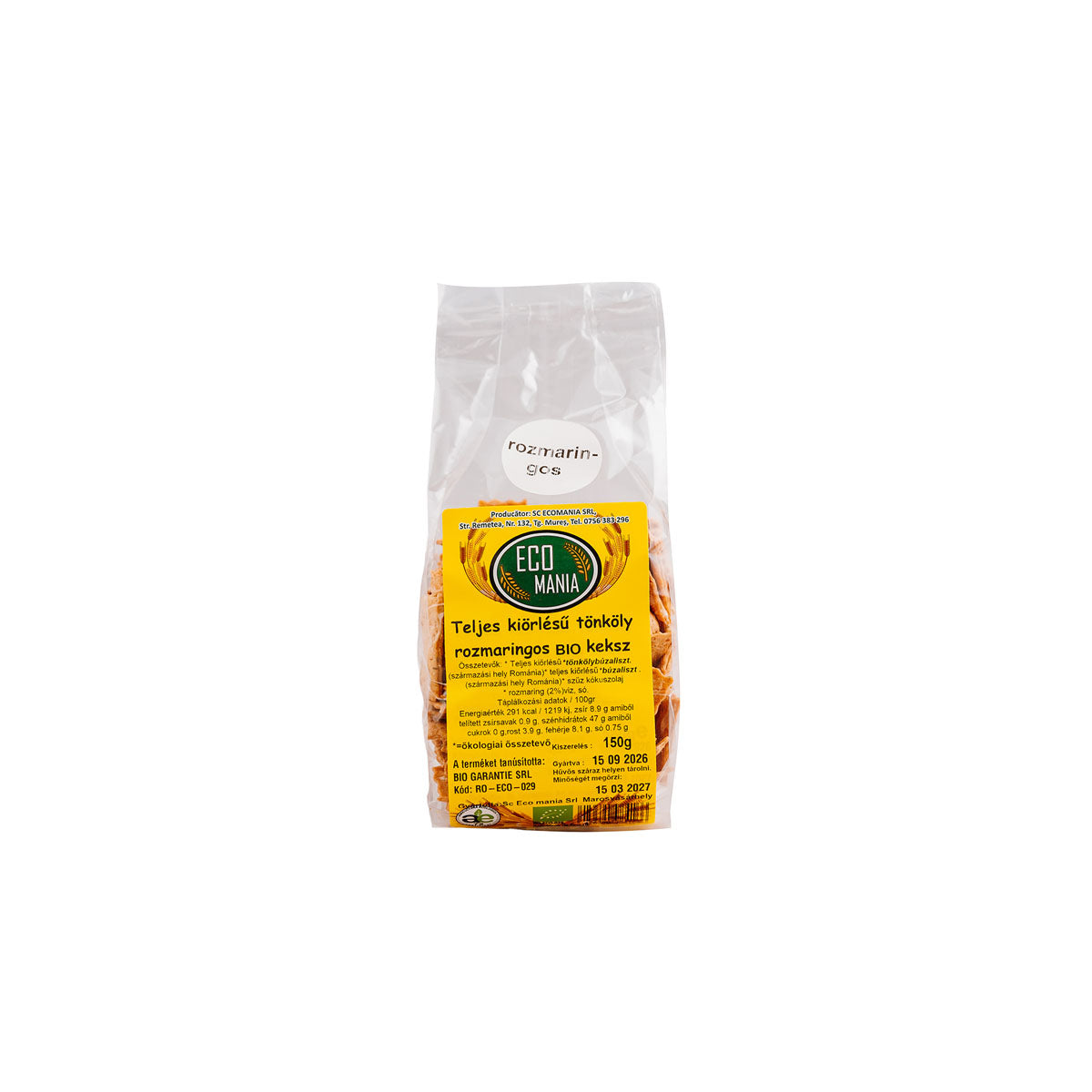 ECO Mania Telj. K.Tönk.Bio Keksz rozmaringos - 150g