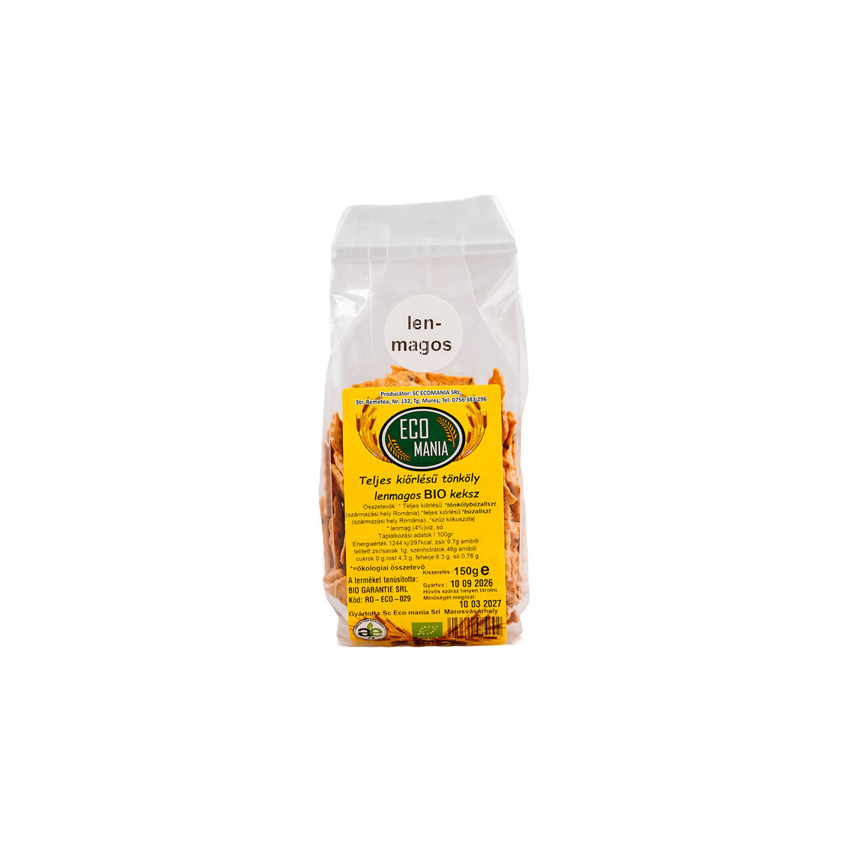ECO Mania Telj. K.Tönk.Bio Keksz lenmagos - 150g