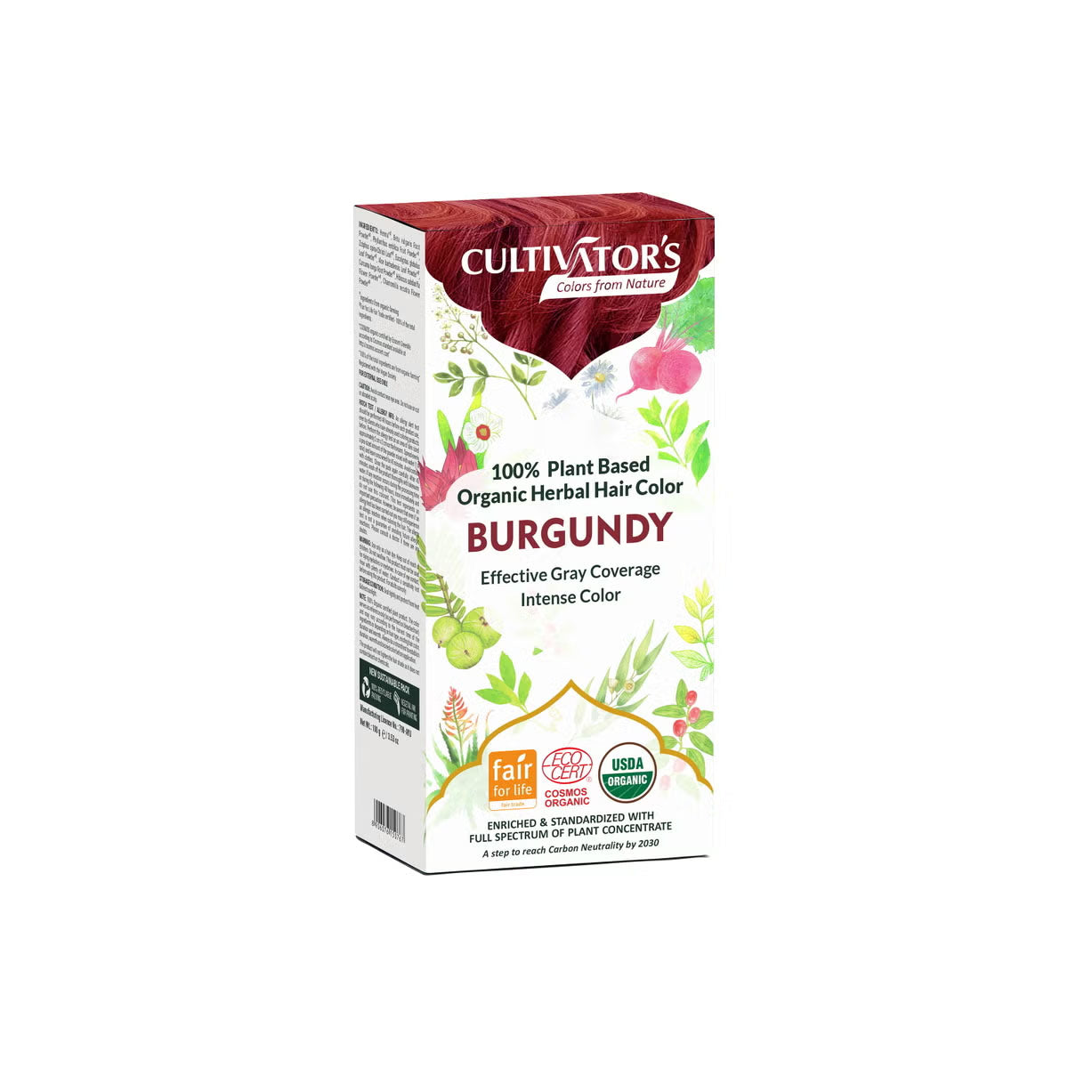 Cultivators bio növ.hajfesték burgundi vörös - 100g