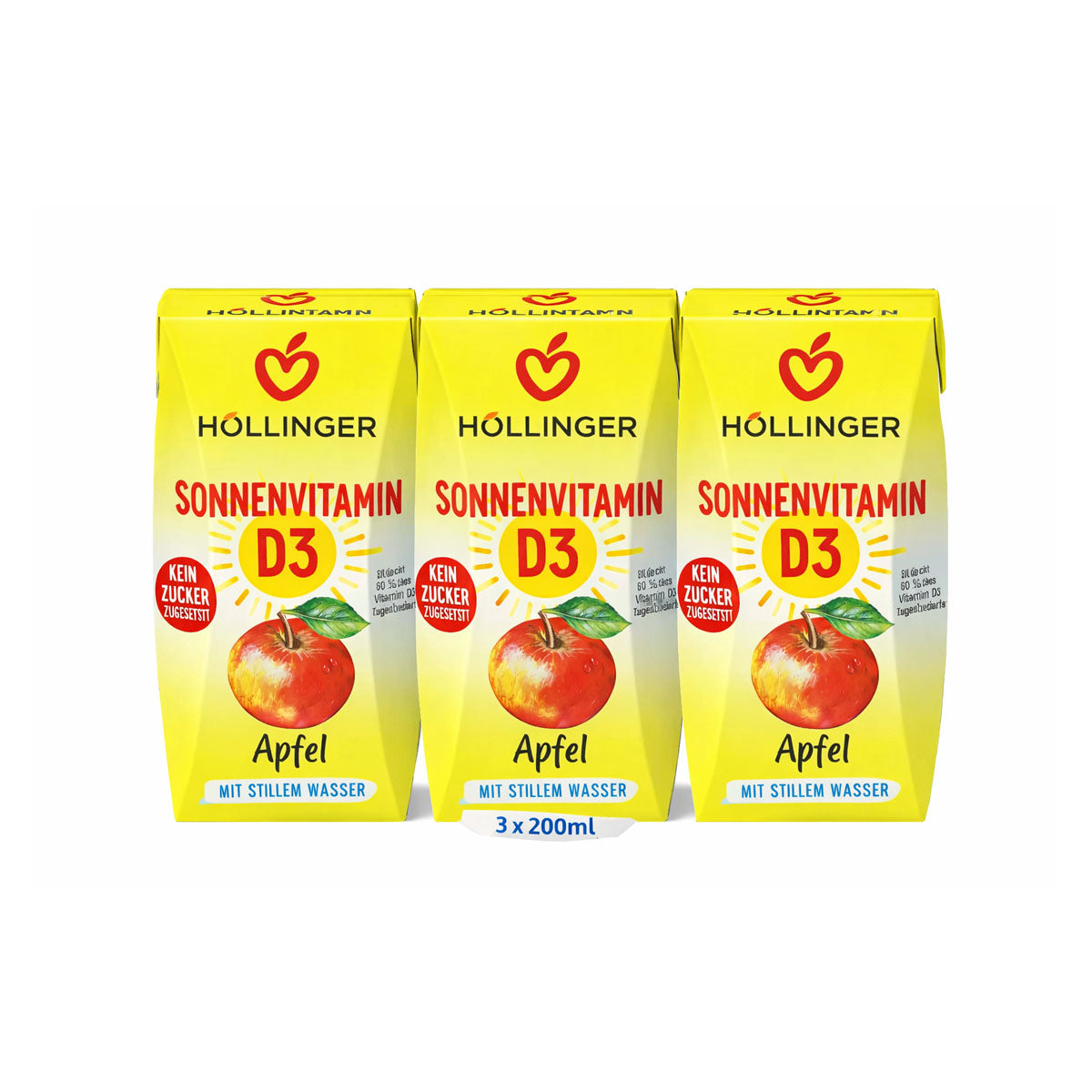Höllinger bio gyümölcsital alma+D3vitamin 3x200 ml