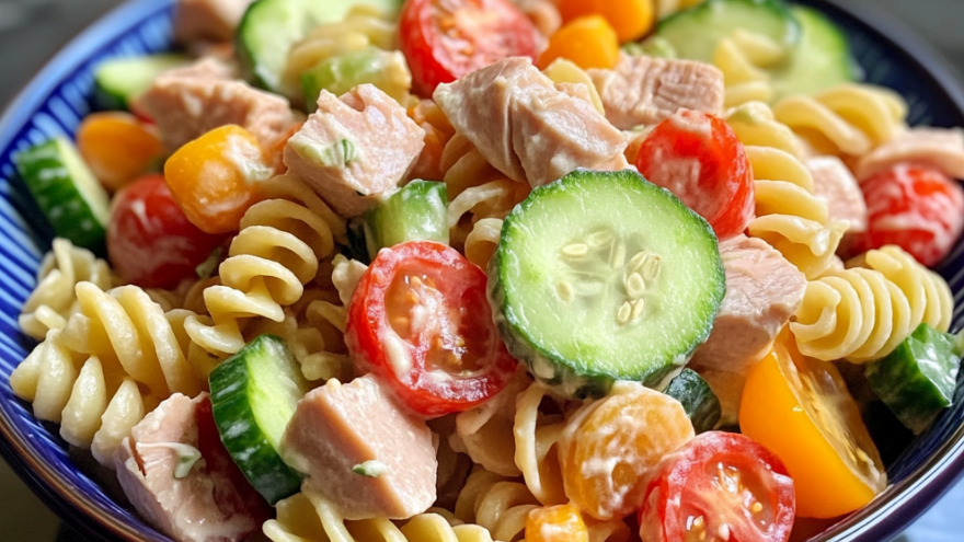 Tonhalas tésztasaláta