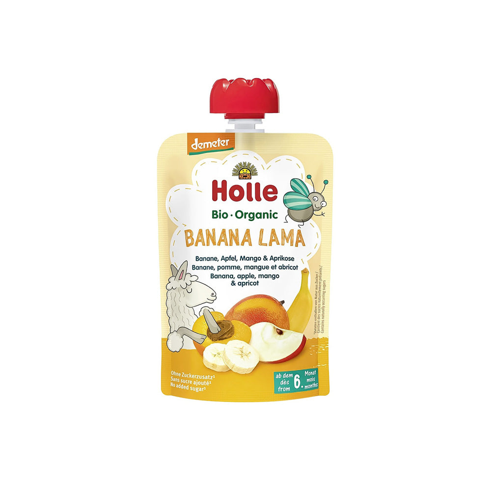 Holle-tasakos-gyumolcspure-Banana-Lama-bio-demeter-glutenmentes-100g